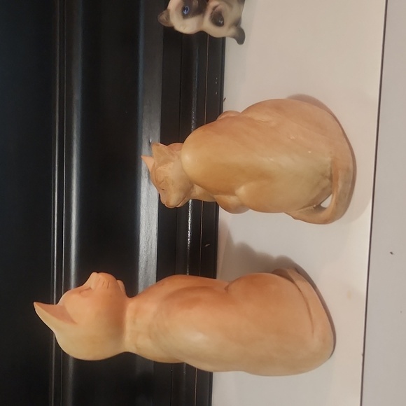 2 handcarved wood cat figures - Picture 5 of 6